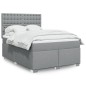 vidaXL Boxspringbett mit Matratze Hellgrau 140x190 cm Stoff vidaXL Boxspringbett mit Matratze Hellgrau 140x190 cm Stoff