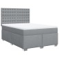 vidaXL Boxspringbett mit Matratze Hellgrau 140x190 cm Stoff vidaXL Boxspringbett mit Matratze Hellgrau 140x190 cm Stoff