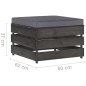 3-tlg. Garten-Lounge-Set mit Kissen Grau Imprägniertes Holz 3-tlg. Garten-Lounge-Set mit Kissen Grau Imprägniertes Holz