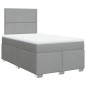 vidaXL Boxspringbett mit Matratze Hellgrau 120x200 cm Stoff vidaXL Boxspringbett mit Matratze Hellgrau 120x200 cm Stoff