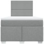 vidaXL Boxspringbett mit Matratze Hellgrau 120x200 cm Stoff vidaXL Boxspringbett mit Matratze Hellgrau 120x200 cm Stoff