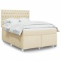 vidaXL Boxspringbett mit Matratze Creme 140x190 cm Stoff vidaXL Boxspringbett mit Matratze Creme 140x190 cm Stoff