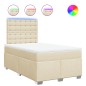 vidaXL Boxspringbett mit Matratze Creme 120x200 cm Stoff vidaXL Boxspringbett mit Matratze Creme 120x200 cm Stoff