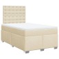 vidaXL Boxspringbett mit Matratze Creme 120x200 cm Stoff vidaXL Boxspringbett mit Matratze Creme 120x200 cm Stoff