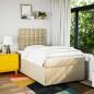 vidaXL Boxspringbett mit Matratze Creme 120x200 cm Stoff vidaXL Boxspringbett mit Matratze Creme 120x200 cm Stoff