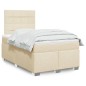 vidaXL Boxspringbett mit Matratze Creme 120x200 cm Stoff vidaXL Boxspringbett mit Matratze Creme 120x200 cm Stoff