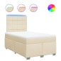 vidaXL Boxspringbett mit Matratze Creme 120x200 cm Stoff vidaXL Boxspringbett mit Matratze Creme 120x200 cm Stoff