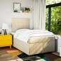 vidaXL Boxspringbett mit Matratze Creme 120x200 cm Stoff vidaXL Boxspringbett mit Matratze Creme 120x200 cm Stoff