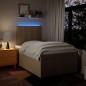 vidaXL Boxspringbett mit Matratze Creme 120x200 cm Stoff vidaXL Boxspringbett mit Matratze Creme 120x200 cm Stoff