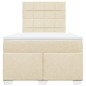 vidaXL Boxspringbett mit Matratze Creme 120x200 cm Stoff vidaXL Boxspringbett mit Matratze Creme 120x200 cm Stoff