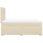 vidaXL Boxspringbett mit Matratze Creme 120x200 cm Stoff vidaXL Boxspringbett mit Matratze Creme 120x200 cm Stoff