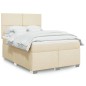 vidaXL Boxspringbett mit Matratze Creme 140x190 cm Stoff vidaXL Boxspringbett mit Matratze Creme 140x190 cm Stoff