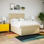 vidaXL Boxspringbett mit Matratze Creme 140x190 cm Stoff vidaXL Boxspringbett mit Matratze Creme 140x190 cm Stoff