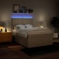 vidaXL Boxspringbett mit Matratze Creme 140x190 cm Stoff vidaXL Boxspringbett mit Matratze Creme 140x190 cm Stoff