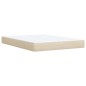 vidaXL Boxspringbett mit Matratze Creme 140x190 cm Stoff vidaXL Boxspringbett mit Matratze Creme 140x190 cm Stoff