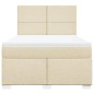 vidaXL Boxspringbett mit Matratze Creme 140x190 cm Stoff vidaXL Boxspringbett mit Matratze Creme 140x190 cm Stoff