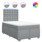 vidaXL Boxspringbett mit Matratze Hellgrau 120x200 cm Stoff vidaXL Boxspringbett mit Matratze Hellgrau 120x200 cm Stoff