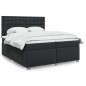 vidaXL Boxspringbett mit Matratze Schwarz 200x200 cm Kunstleder vidaXL Boxspringbett mit Matratze Schwarz 200x200 cm Kunstleder