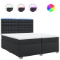 vidaXL Boxspringbett mit Matratze Schwarz 200x200 cm Kunstleder vidaXL Boxspringbett mit Matratze Schwarz 200x200 cm Kunstleder