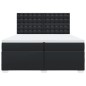 vidaXL Boxspringbett mit Matratze Schwarz 200x200 cm Kunstleder vidaXL Boxspringbett mit Matratze Schwarz 200x200 cm Kunstleder
