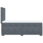 vidaXL Boxspringbett mit Matratze Dunkelgrau 80x200 cm Samt