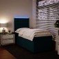 vidaXL Boxspringbett mit Matratze Blau 100x200 cm Samt vidaXL Boxspringbett mit Matratze Blau 100x200 cm Samt