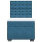 vidaXL Boxspringbett mit Matratze Blau 100x200 cm Samt vidaXL Boxspringbett mit Matratze Blau 100x200 cm Samt