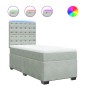 vidaXL Boxspringbett mit Matratze Hellgrau 100x200 cm Samt vidaXL Boxspringbett mit Matratze Hellgrau 100x200 cm Samt