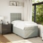 vidaXL Boxspringbett mit Matratze Hellgrau 100x200 cm Samt vidaXL Boxspringbett mit Matratze Hellgrau 100x200 cm Samt