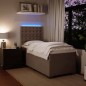 vidaXL Boxspringbett mit Matratze Hellgrau 100x200 cm Samt vidaXL Boxspringbett mit Matratze Hellgrau 100x200 cm Samt