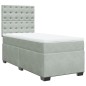 vidaXL Boxspringbett mit Matratze Hellgrau 100x200 cm Samt vidaXL Boxspringbett mit Matratze Hellgrau 100x200 cm Samt