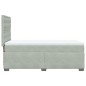 vidaXL Boxspringbett mit Matratze Hellgrau 100x200 cm Samt vidaXL Boxspringbett mit Matratze Hellgrau 100x200 cm Samt