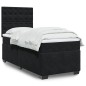 vidaXL Boxspringbett mit Matratze Schwarz 80x200 cm Samt vidaXL Boxspringbett mit Matratze Schwarz 80x200 cm Samt
