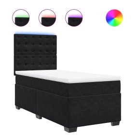 vidaXL Boxspringbett mit Matratze Schwarz 80x200 cm Samt