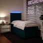 vidaXL Boxspringbett mit Matratze Blau 100x200 cm Samt vidaXL Boxspringbett mit Matratze Blau 100x200 cm Samt