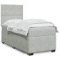vidaXL Boxspringbett mit Matratze Hellgrau 90x200 cm Samt vidaXL Boxspringbett mit Matratze Hellgrau 90x200 cm Samt