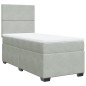 vidaXL Boxspringbett mit Matratze Hellgrau 90x200 cm Samt vidaXL Boxspringbett mit Matratze Hellgrau 90x200 cm Samt