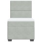 vidaXL Boxspringbett mit Matratze Hellgrau 90x200 cm Samt vidaXL Boxspringbett mit Matratze Hellgrau 90x200 cm Samt