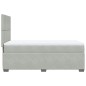 vidaXL Boxspringbett mit Matratze Hellgrau 90x200 cm Samt vidaXL Boxspringbett mit Matratze Hellgrau 90x200 cm Samt