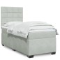 vidaXL Boxspringbett mit Matratze Hellgrau 90x200 cm Samt vidaXL Boxspringbett mit Matratze Hellgrau 90x200 cm Samt