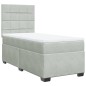 vidaXL Boxspringbett mit Matratze Hellgrau 90x200 cm Samt vidaXL Boxspringbett mit Matratze Hellgrau 90x200 cm Samt