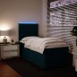 vidaXL Boxspringbett mit Matratze Blau 100x200 cm Samt vidaXL Boxspringbett mit Matratze Blau 100x200 cm Samt