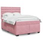 vidaXL Boxspringbett mit Matratze Rosa 140x190 cm Samt vidaXL Boxspringbett mit Matratze Rosa 140x190 cm Samt