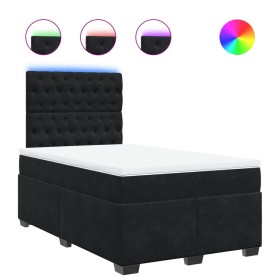 vidaXL Boxspringbett mit Matratze Schwarz 120x200 cm Samt