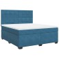 vidaXL Boxspringbett mit Matratze Blau 180x200 cm Samt vidaXL Boxspringbett mit Matratze Blau 180x200 cm Samt