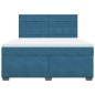 vidaXL Boxspringbett mit Matratze Blau 180x200 cm Samt vidaXL Boxspringbett mit Matratze Blau 180x200 cm Samt