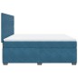 vidaXL Boxspringbett mit Matratze Blau 180x200 cm Samt vidaXL Boxspringbett mit Matratze Blau 180x200 cm Samt