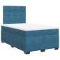 vidaXL Boxspringbett mit Matratze Blau 120x200 cm Samt vidaXL Boxspringbett mit Matratze Blau 120x200 cm Samt