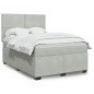 vidaXL Boxspringbett mit Matratze Hellgrau 140x190 cm Samt vidaXL Boxspringbett mit Matratze Hellgrau 140x190 cm Samt
