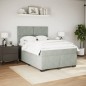 vidaXL Boxspringbett mit Matratze Hellgrau 140x190 cm Samt vidaXL Boxspringbett mit Matratze Hellgrau 140x190 cm Samt